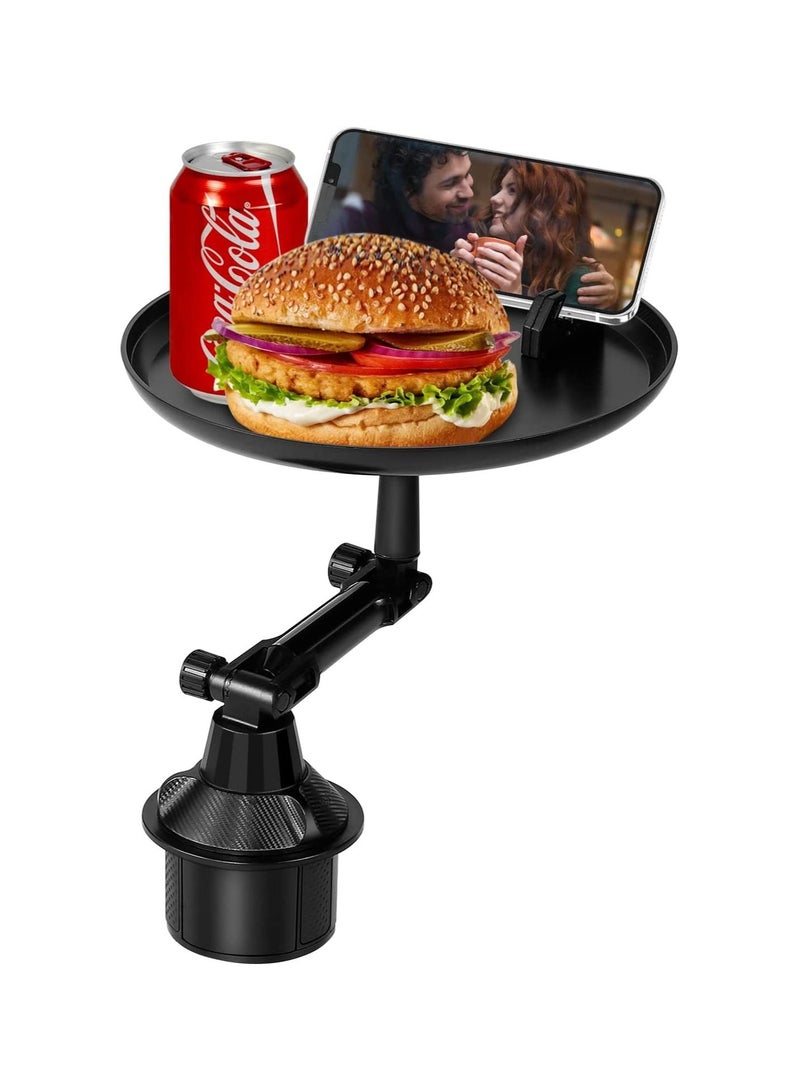 Car Cup Holder Tray, Car Tray Table with Phone Holder, Adjustable Car Tray Perfect for Eating in The Car - Image 1