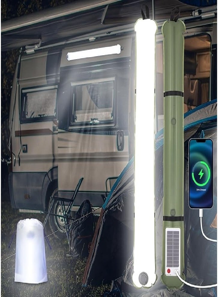 LED Camping Lantern Rechargeable Foldable Solar Camping Lantern with 2 Charging Methods and Magnetic Attachment for Hiking, Fishing, RV, Outdoor Emergency Lighting (1 Piece) - Image 1