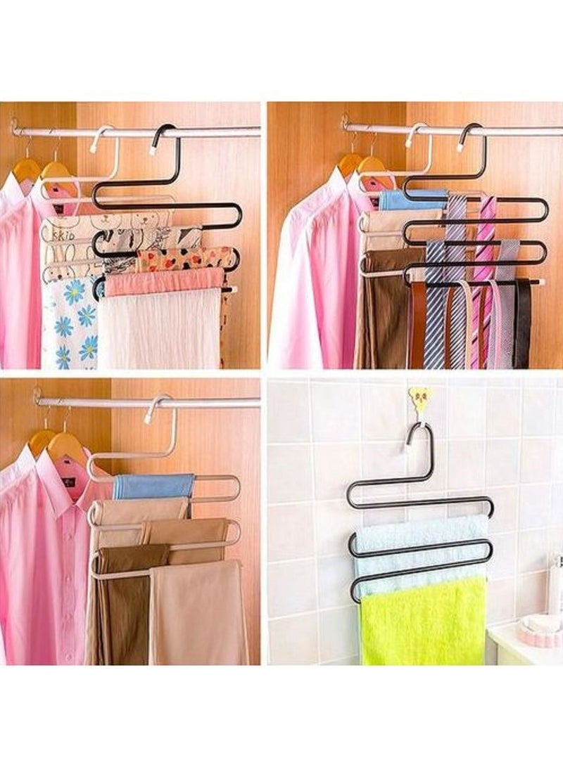 1PCS Magic Pants Hanger Closet Hangers Space Saver Storage Black  - Image 3