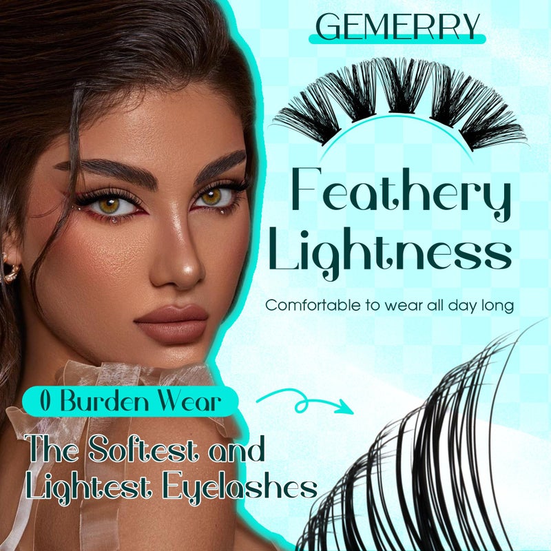 GEMERRY Eyelash Clusters Fluffy Lash Clusters Thick 280pcs Cluster Eyelash Extensions DIY At Home Individual Lashes Cluster Lashes by GEMERRYï¼ˆ100P-8-16mm) - Image 3