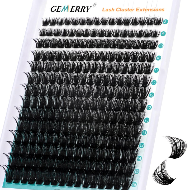 GEMERRY Eyelash Clusters Fluffy Lash Clusters Thick 280pcs Cluster Eyelash Extensions DIY At Home Individual Lashes Cluster Lashes by GEMERRYï¼ˆ100P-8-16mm) - Image 1
