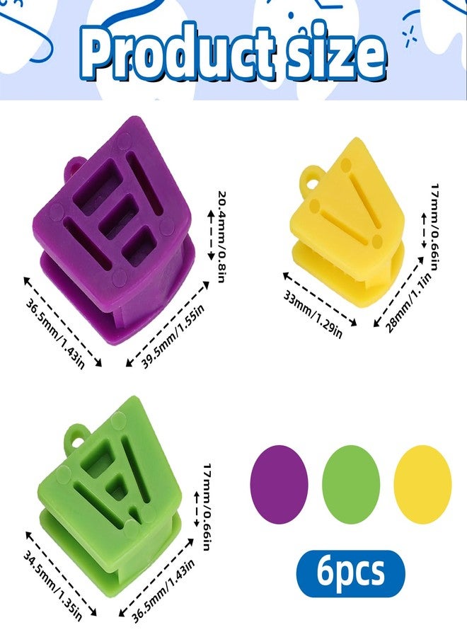 Ceonam 6 Pack 3 Sizes Dental Silicone Bite Blocks, Color Coded Autoclavable Mouth Opener Wedge Blocks Props for Adults and Kids, Large, Medium, and Small Dental Cheek Retractor Denture Supply Tools - Image 2