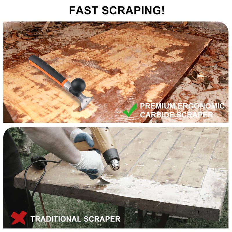 Holdly Premium Ergonomic Carbide Scraper,2-1/2",Scraper Tool for Removing Varnish, Paint, Glue, Resin, Dry Glaze, Stains, Putty, Scratch - Image 4