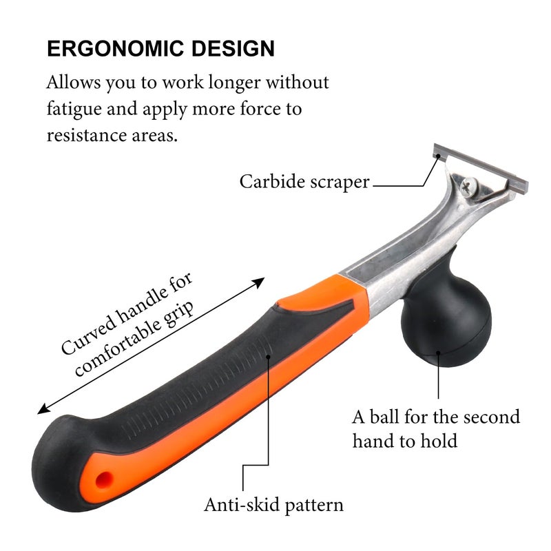 Holdly Premium Ergonomic Carbide Scraper,2-1/2",Scraper Tool for Removing Varnish, Paint, Glue, Resin, Dry Glaze, Stains, Putty, Scratch - Image 2