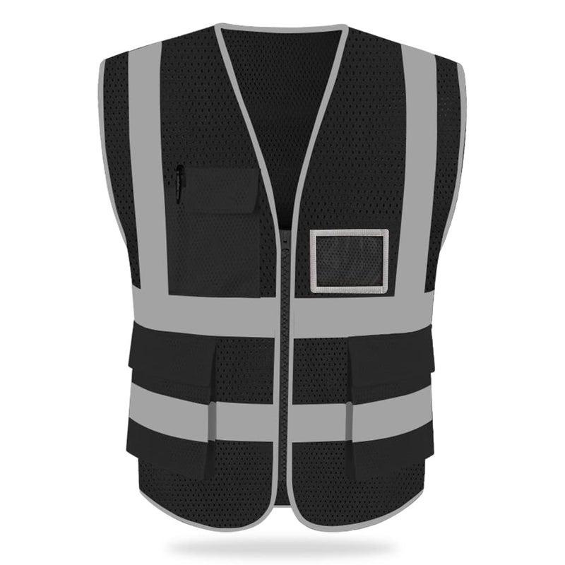 Hycoprot High Visibility Mesh Safety Reflective Vest With Pockets And Zipper  Meets Ansi/Isea Standards - Image 1