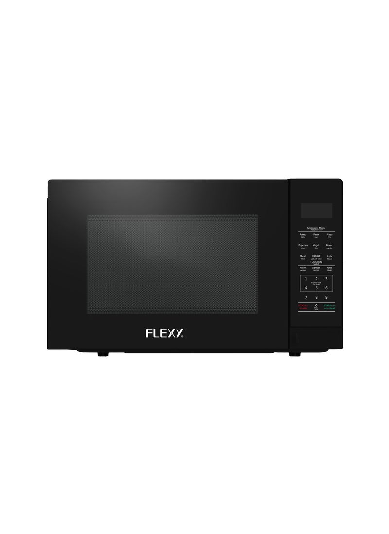 Flexy - 42L Microwave Oven, 1000W, 10 Power Levels, Grill Function, Auto Cooking Menu, Defrost by Weight/Time, Timer, 345mm Turntable, Black, Membrane Control, 2-Year Warranty. - Image 1