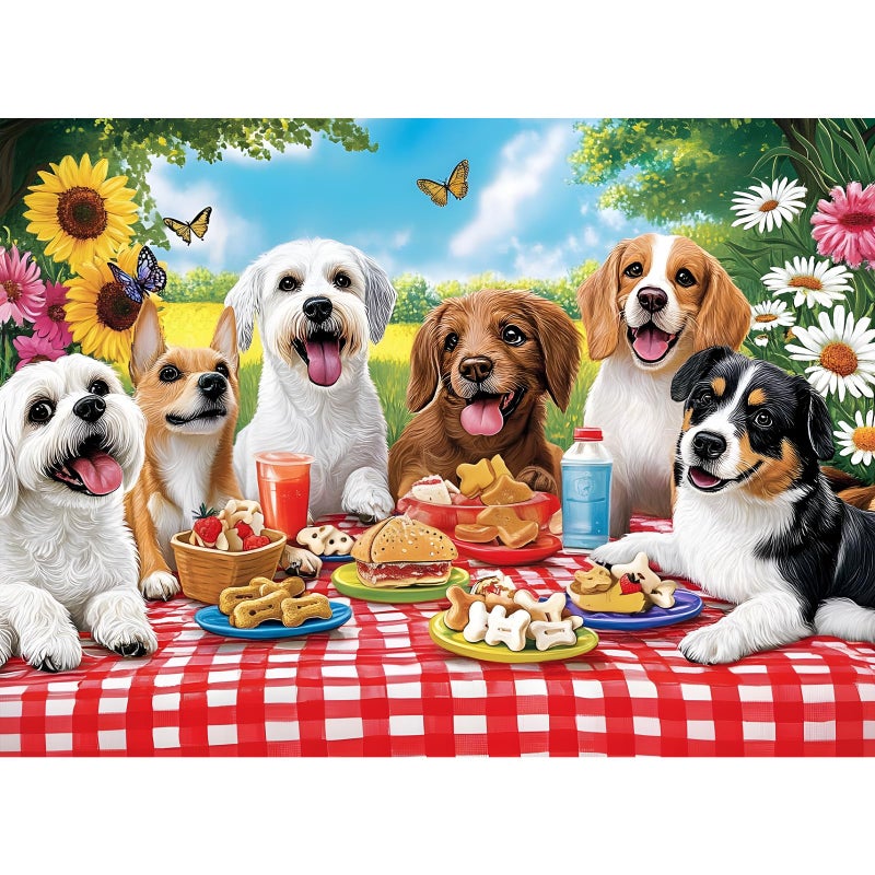 DAGIRT 300 Pieces Puzzles for Adult Dog Jigsaw Puzzles 300 Pieces for Adults Children Seniors Vibrant Imagery Flower Jigsaw Puzzle Challenging Activity Game Gift for Family Friends 205x15 Inches - Image 3