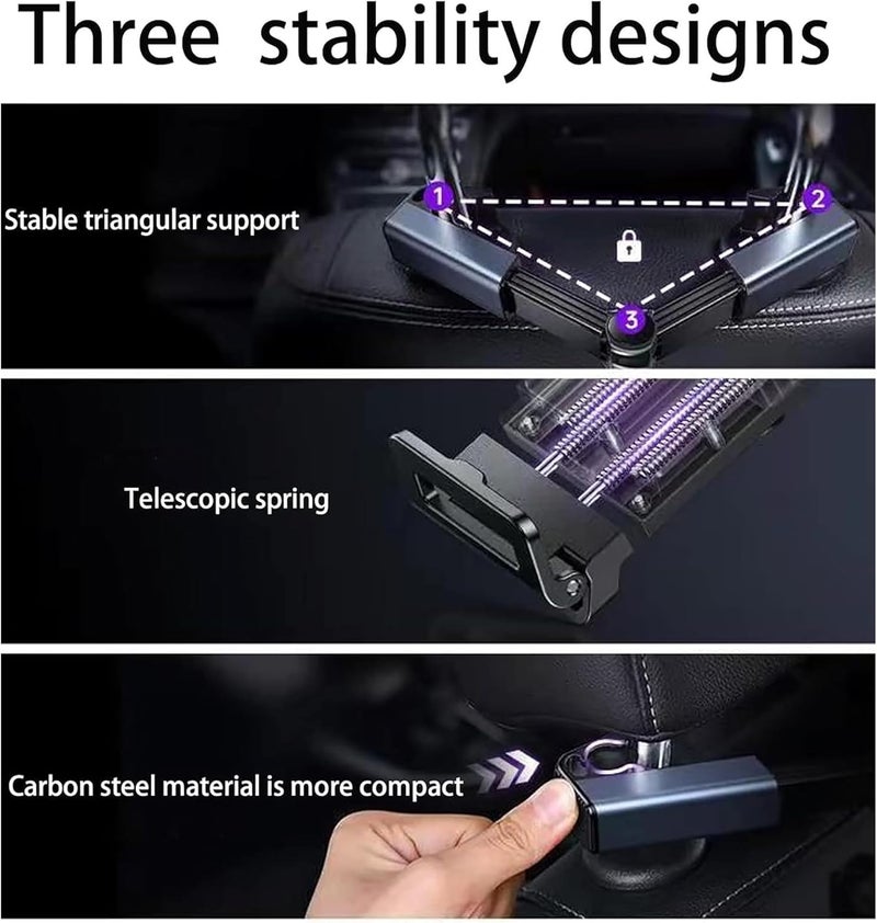 جود تول حامل هاتف خلفي للسيارة، حامل جهاز لوحي، حامل آيباد، حامل قابل للطي يدور 360 درجة، مناسب للهواتف المحمولة والأجهزة اللوحية مقاس 4.7-12.9 بوصة - Image 5