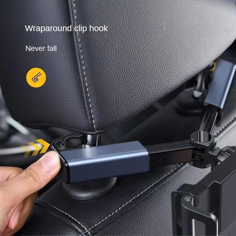 جود تول حامل هاتف خلفي للسيارة، حامل جهاز لوحي، حامل آيباد، حامل قابل للطي يدور 360 درجة، مناسب للهواتف المحمولة والأجهزة اللوحية مقاس 4.7-12.9 بوصة - Image 2