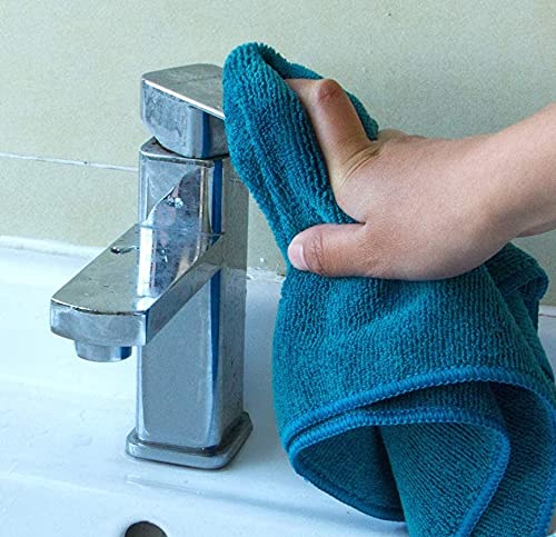 Auto Hub Microfiber Cloth - 6 Pcs - 40x40 cms - 350 GSM Teal Blue - Thick Lint & Streak-Free Multipurpose Cloths - Automotive Microfibre Towels for Car Bike Cleaning Polishing Washing & Detailing - Image 5