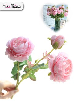 MissTiara 1-Bundle 8Pack Artificial Pink Peonies Flowers Suitable for Home Decoration Living Room Bedroom Dining Room Party etc. 60cm  - Image 1