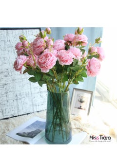 MissTiara 1-Bundle 8Pack Artificial Pink Peonies Flowers Suitable for Home Decoration Living Room Bedroom Dining Room Party etc. 60cm  - Image 3