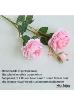 MissTiara 1-Bundle 8Pack Artificial Pink Peonies Flowers Suitable for Home Decoration Living Room Bedroom Dining Room Party etc. 60cm  - Image 2