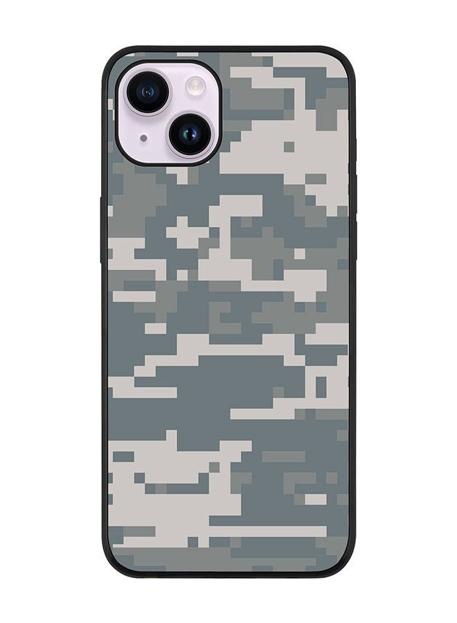 Stylizedd Rugged Black edge case for Apple iPhone 14 Plus Slim fit Soft Case Flexible Rubber Edges Anti Drop TPU Gel Thin Cover - Digital Camo  - Image 1