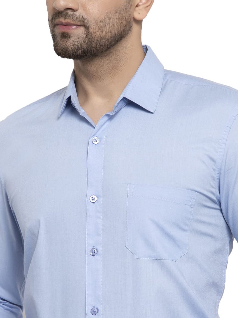 Indian Needle قميص رسمي ضيق من القطن للرجال من جينش مع ياقة منتشرة - Image 5