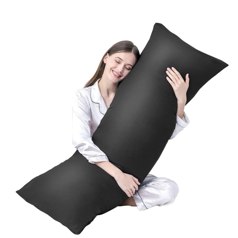 DOWNCOOL Large Body Pillow Insert- Breathable Full Body Pillow for Side Sleeper - Soft Long Bed Pillow for Adults - 20 x 54 inch ï¼ˆBlackï¼‰ - Image 1