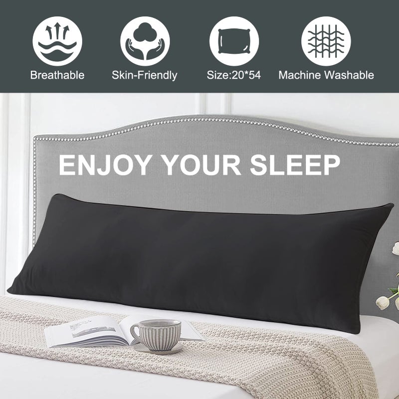 DOWNCOOL Large Body Pillow Insert- Breathable Full Body Pillow for Side Sleeper - Soft Long Bed Pillow for Adults - 20 x 54 inch ï¼ˆBlackï¼‰ - Image 5