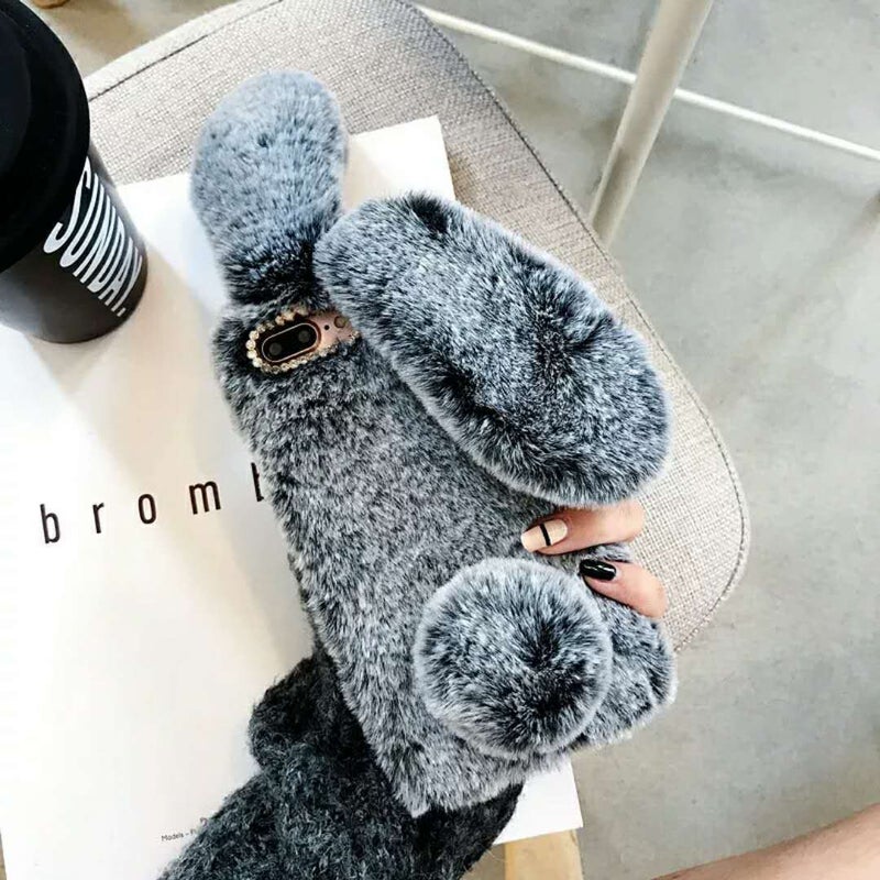 15 Suitable for iPhone12promax Rabbit Plush Warm Phone Case Apple 14 Goddess Hand Warm Protective Case 16 - Image 1