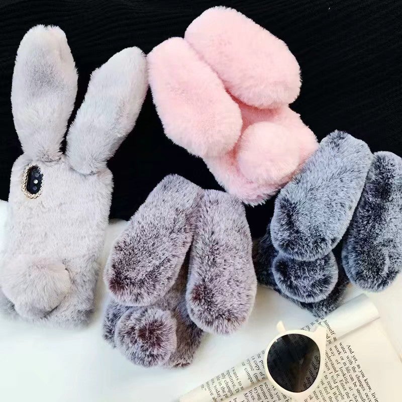 15 Suitable for iPhone12promax Rabbit Plush Warm Phone Case Apple 14 Goddess Hand Warm Protective Case 16 - Image 2