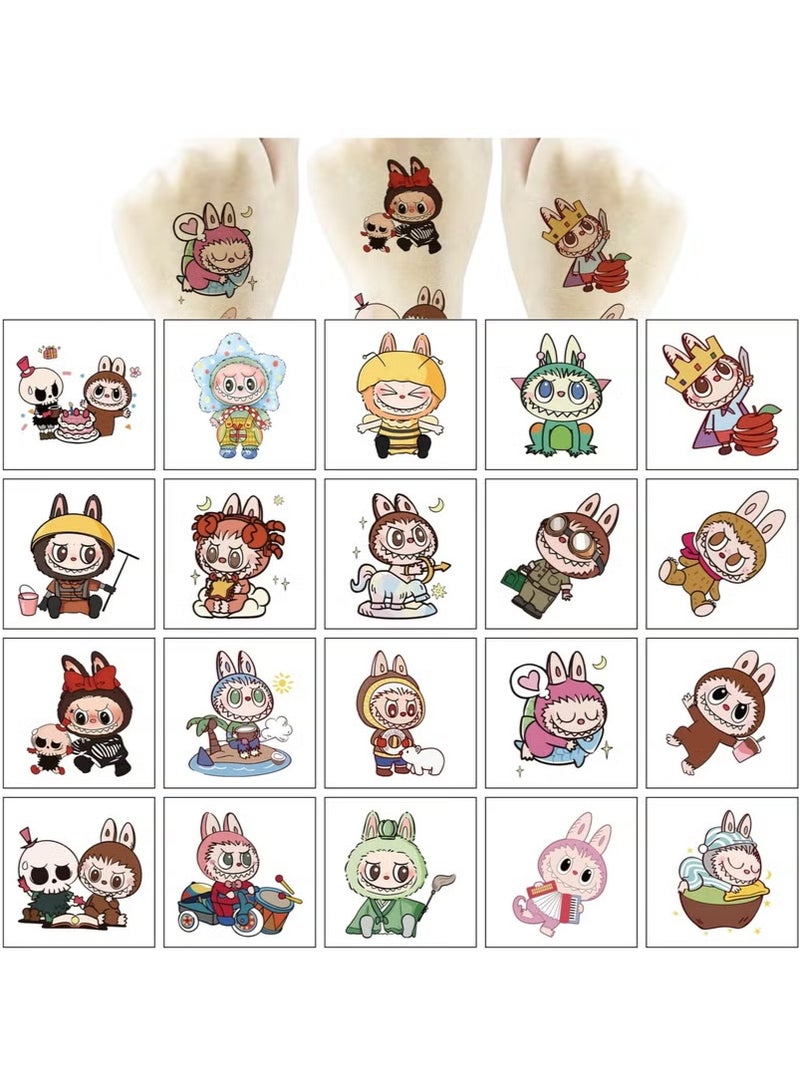 Generic 40pcs Sheets Labubu Temporary Tattoos for Kids, Cartoon Labubu Birthday Party Favors Gifts for Girl Boys Home Activity Class Prizes Carnival  - Image 2