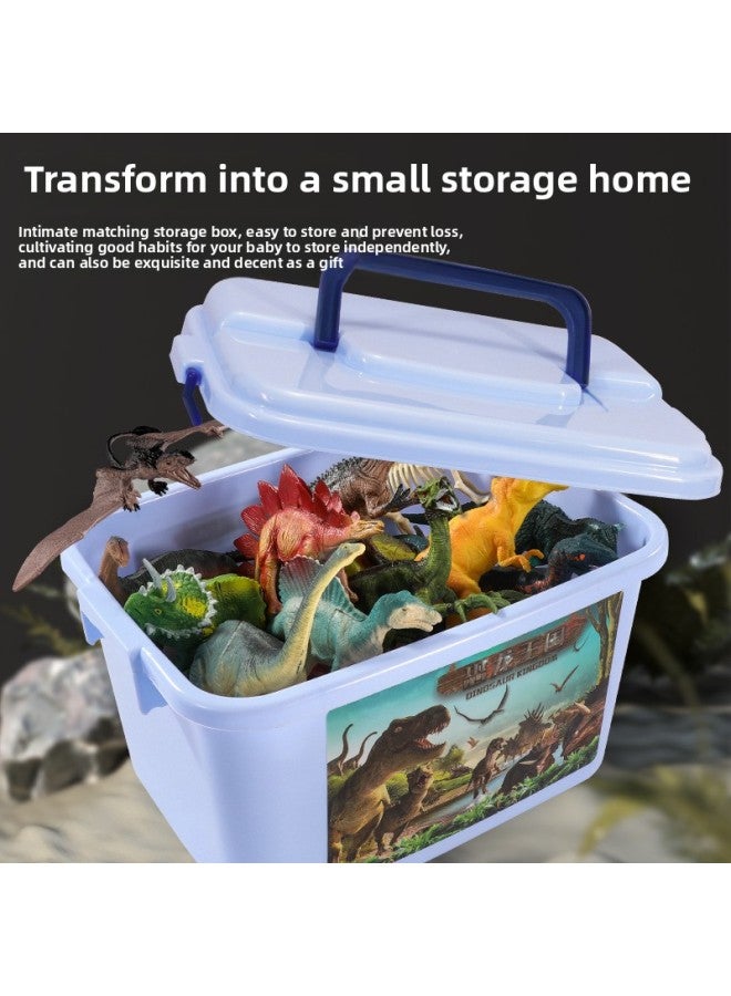 Children's Day Gift Soft Rubber Dinosaur Toy Set Jurassic Simulation Tyrannosaurus Rex Model Boys Play House-Color:* 46-piece Dinosaur Suit 【storage Box】】 - Image 3