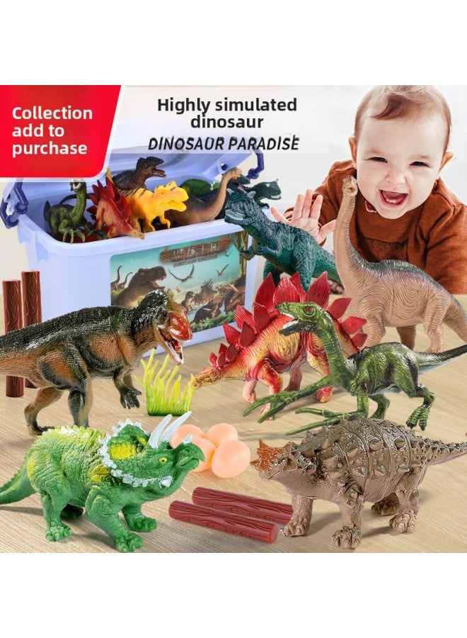 Children's Day Gift Soft Rubber Dinosaur Toy Set Jurassic Simulation Tyrannosaurus Rex Model Boys Play House-Color:* 46-piece Dinosaur Suit 【storage Box】】 - Image 2