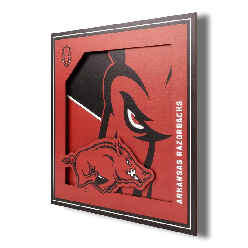 YouTheFan YouTheFan NCAA Arkansas Razorbacks 3D Logo Series Wall Art  12x12 