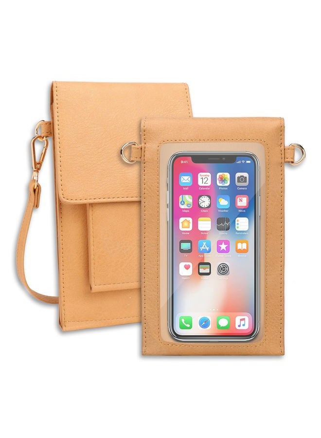 AnsTOP Small Crossbody Bags for Women, Vegan Leather Crossbody Phone Purse, Handheld & Adjustable Shoulder Strap, Yellow, Small - Image 2