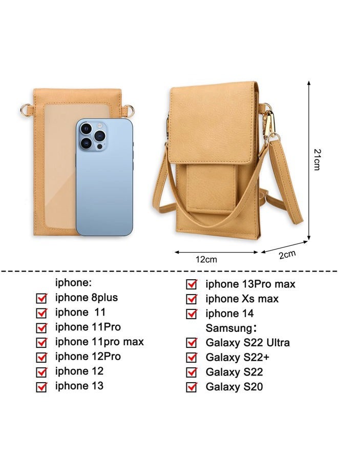 AnsTOP Small Crossbody Bags for Women, Vegan Leather Crossbody Phone Purse, Handheld & Adjustable Shoulder Strap, Yellow, Small - Image 4