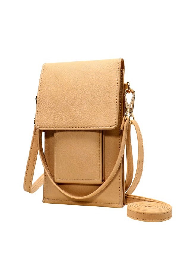 AnsTOP Small Crossbody Bags for Women, Vegan Leather Crossbody Phone Purse, Handheld & Adjustable Shoulder Strap, Yellow, Small - Image 1
