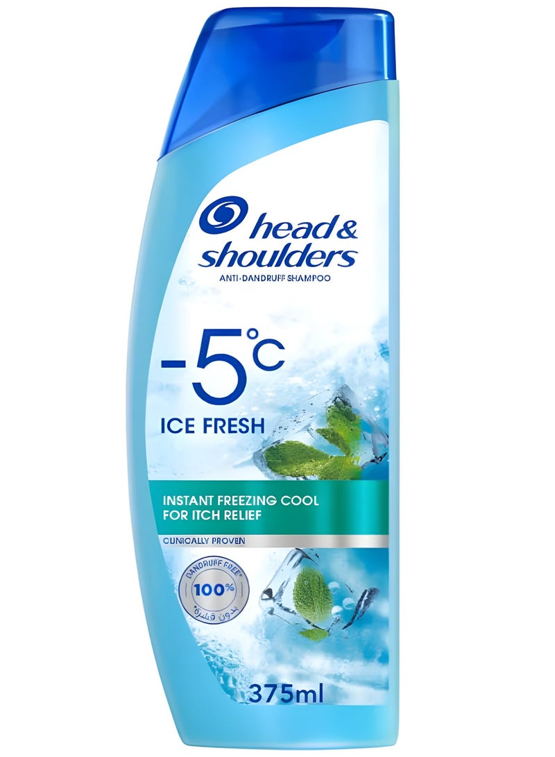 Head & Shoulders شامبو هيد آند شولدرز الأكثر برودة في العالم -5°C آيس فريش لتخفيف الحكة 375 مل - Image 1