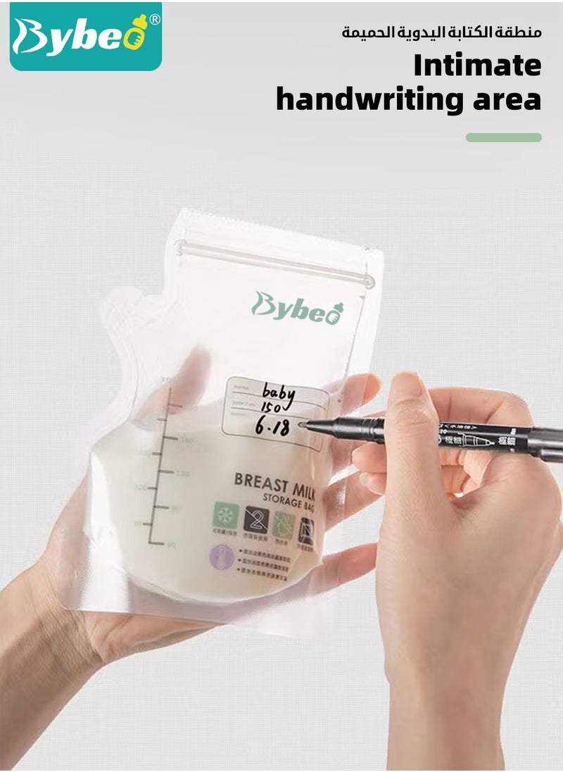 Bybeo - 50 Counts Pack Milk Storage Bags Self Standing BPA Free And Leak Proof 8oz/200ML - Image 1