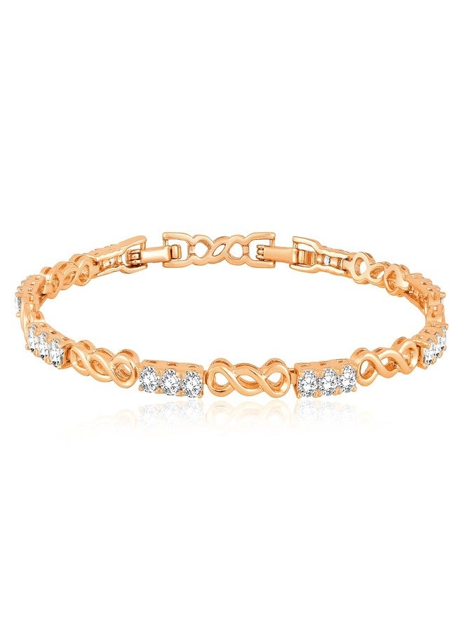 Peora Gold Plated Cubic Zirconia Studded Openable Bracelet Fancy Contemporary Stylish Fashion Jewellery for Girls & Women - Image 1