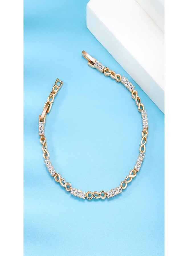 Peora Gold Plated Cubic Zirconia Studded Openable Bracelet Fancy Contemporary Stylish Fashion Jewellery for Girls & Women - Image 3