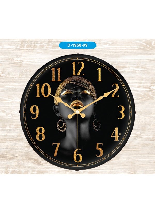 Galaxy D-1958-09 Bombe Mica Glass Wall Clock Arab Girl 2 