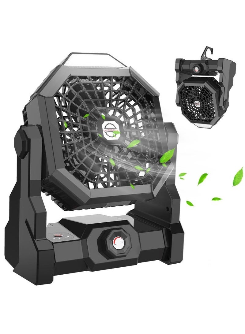 عربست مروحة تخييم قابلة لإعادة الشحن ، مروحة تخييم محمولة تعمل بالبطارية 10400 مللي أمبير في الساعة للخيمة ، مروحة تخييم صامتة USB قابلة للتعليق مع فانوس LED ، لصيد الأسماك ، التخييم ، غرفة النوم ، مكان العمل - Image 1