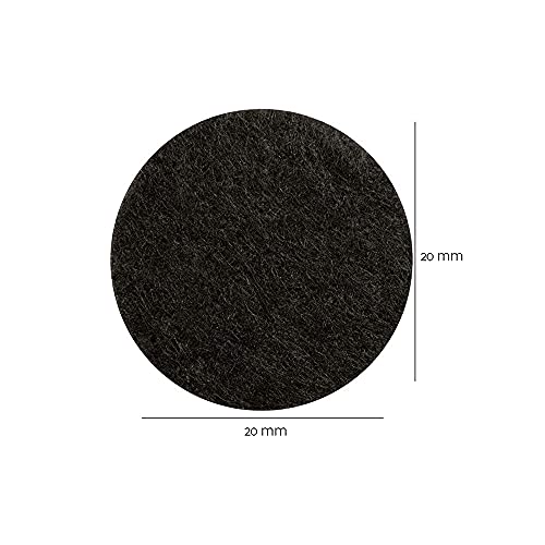 Now & Zen Self Adhesive Round Furniture Felt Pads for Hard Surfaces - Non-Scratch Heavy Duty Furniture Leg Guards (20 MM - Pack of 18, Black) - Image 3