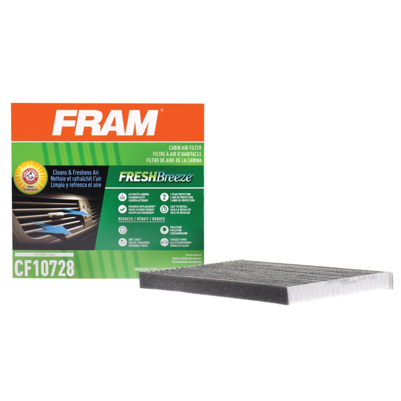 FRAM Fresh Breeze Cabin Air Filter with Arm Hammer Baking Soda CF10728 for Hyundai Kia Vehicles