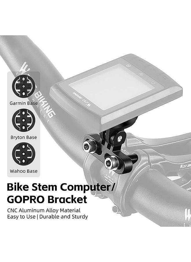 WEST BIKING - Bicycle Speedometer Stem Mount Holder Bicycle Handlebar CycleComputer Holder Bike Mileometer Sports Camera Bracket 180 Degree Adjustable Bike Speedometer Rack - Image 1