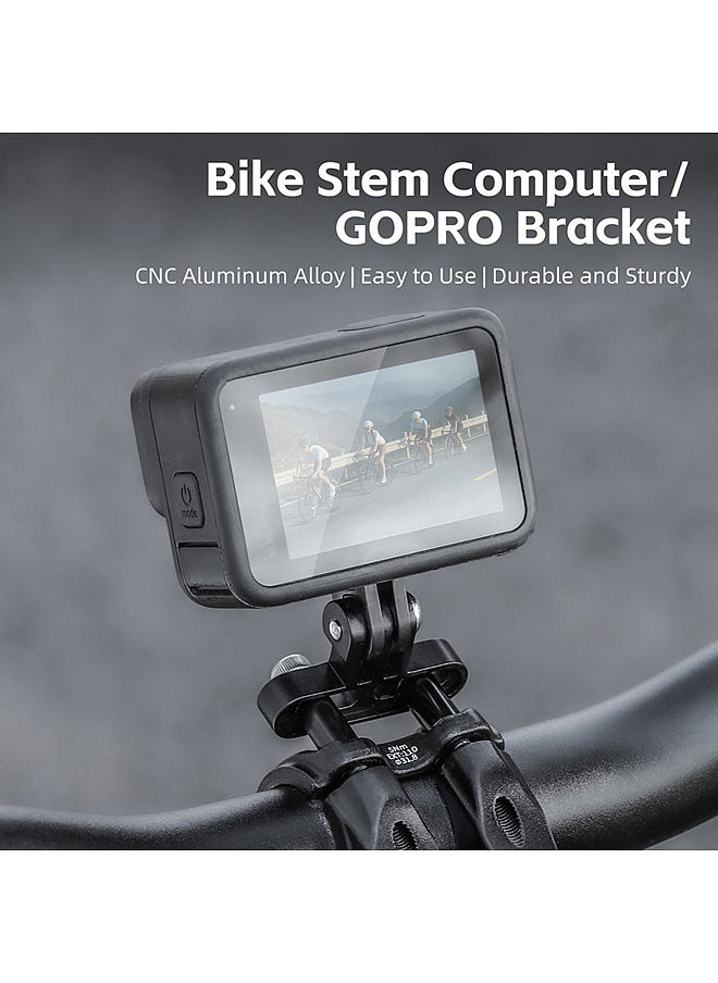 WEST BIKING - Bicycle Speedometer Stem Mount Holder Bicycle Handlebar CycleComputer Holder Bike Mileometer Sports Camera Bracket 180 Degree Adjustable Bike Speedometer Rack - Image 1
