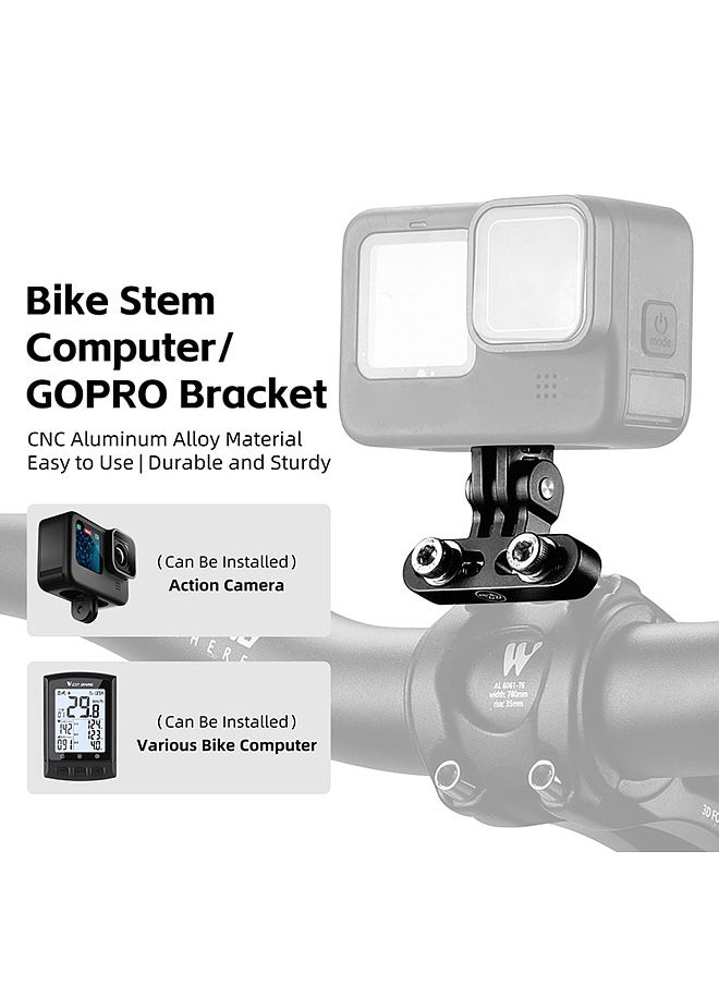 WEST BIKING - Bicycle Speedometer Stem Mount Holder Bicycle Handlebar CycleComputer Holder Bike Mileometer Sports Camera Bracket 180 Degree Adjustable Bike Speedometer Rack - Image 1