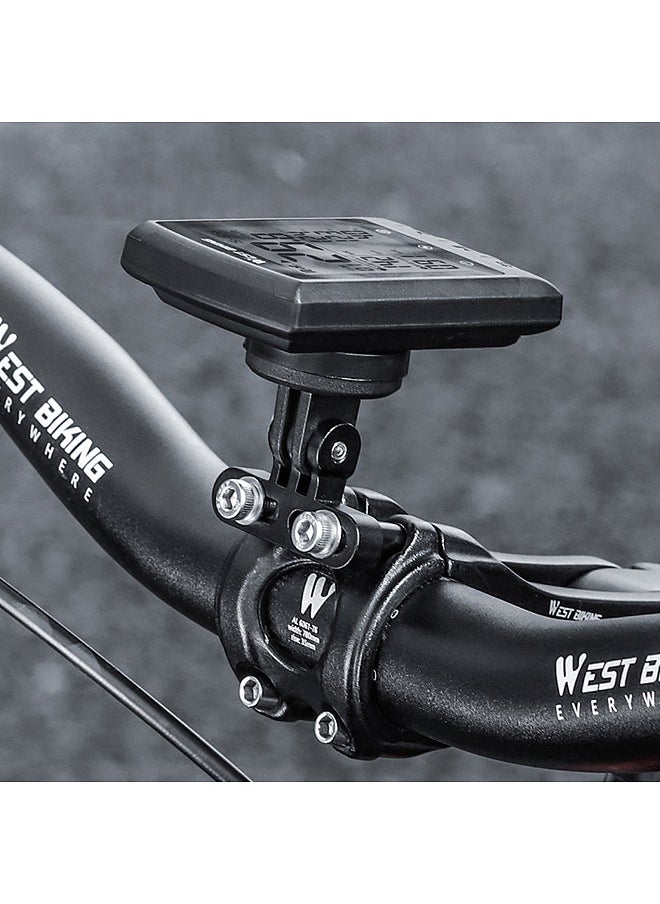 WEST BIKING - Bicycle Speedometer Stem Mount Holder Bicycle Handlebar CycleComputer Holder Bike Mileometer Sports Camera Bracket 180 Degree Adjustable Bike Speedometer Rack - Image 1