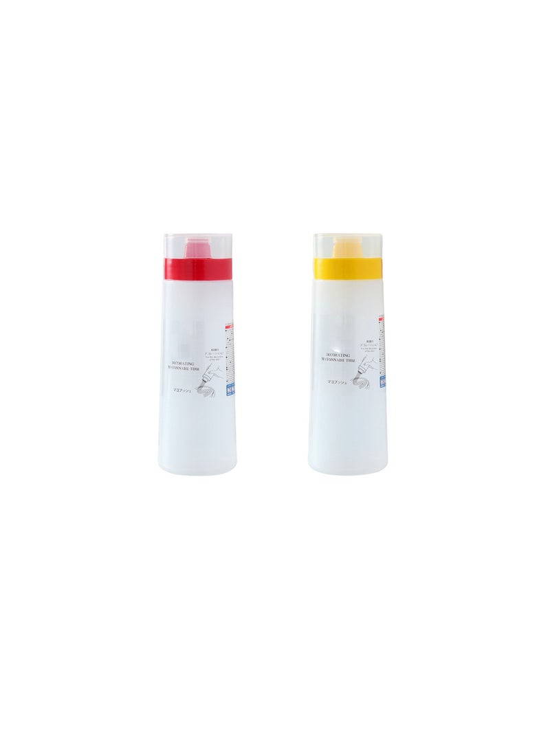 SYOSI Squeeze Bottles, 2 Pack Porous Squeeze Bottles, Leak Proof Refillable Condiment Container for Kitchen Use, Squeeze Bottles for Sauces, Salad Dressings, Top Dispensers for Ketchup Mustard - Image 1