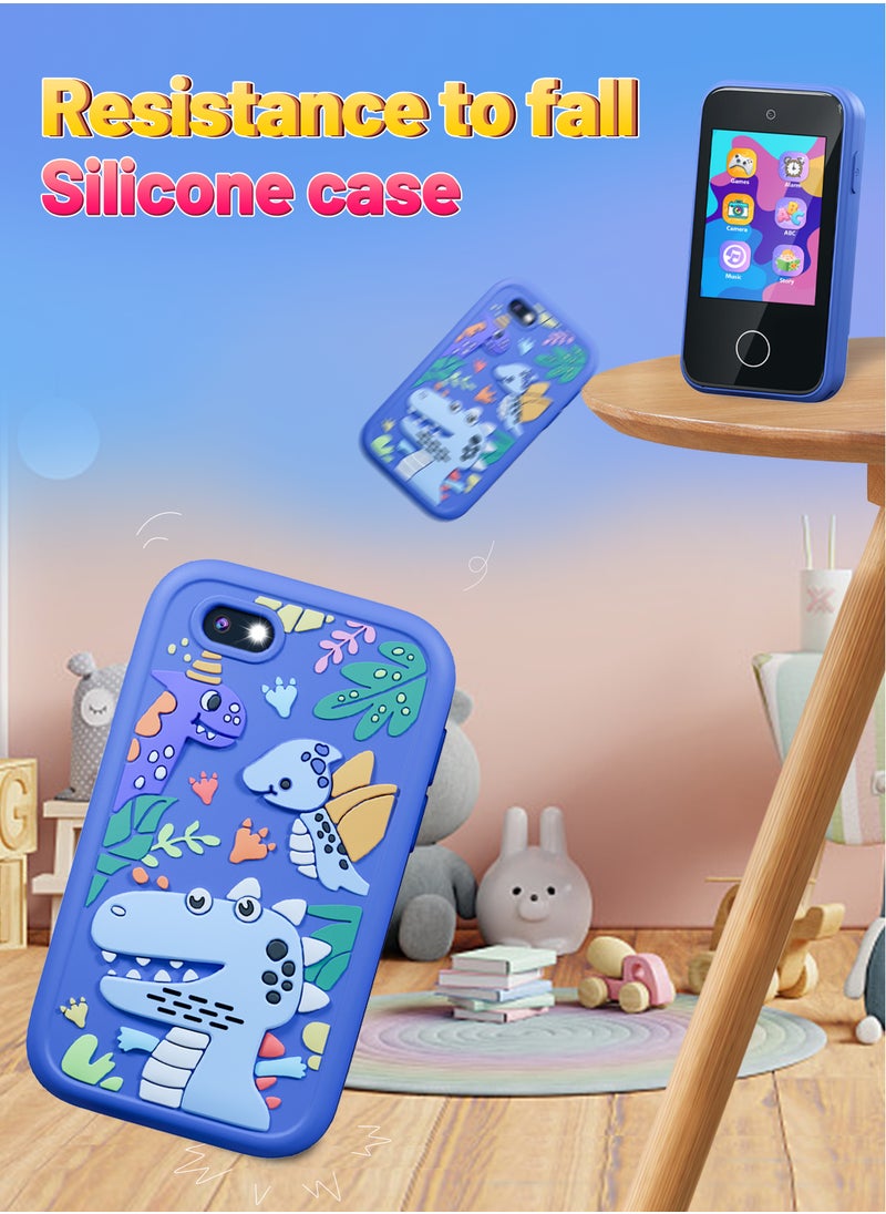 Garlo - ERTYU Kids Smart Phone Toys for Boys Ages 3-7 with Dual Camera - Toddler Phone Toys with Learning Games, Travel Toys with MP3 Music Player for Birthday Gifts for 3 4 5 6 7 Year Old Kids (Blue1) - Image 1