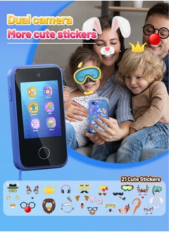 Garlo ERTYU Kids Smart Phone Toys for Boys Ages 3-7 with Dual Camera - Toddler Phone Toys with Learning Games, Travel Toys with MP3 Music Player for Birthday Gifts for 3 4 5 6 7 Year Old Kids (Blue1)  - Image 3