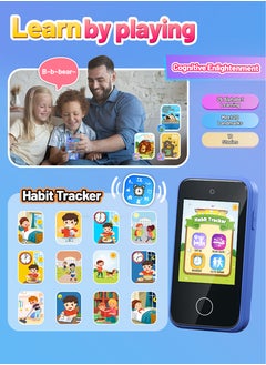 Garlo ERTYU Kids Smart Phone Toys for Boys Ages 3-7 with Dual Camera - Toddler Phone Toys with Learning Games, Travel Toys with MP3 Music Player for Birthday Gifts for 3 4 5 6 7 Year Old Kids (Blue1)  - Image 5