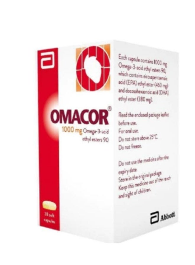 Omacor 1000mg Soft Capsules (Omega-3-acid ethyl esters), 28 Capsules - Image 3