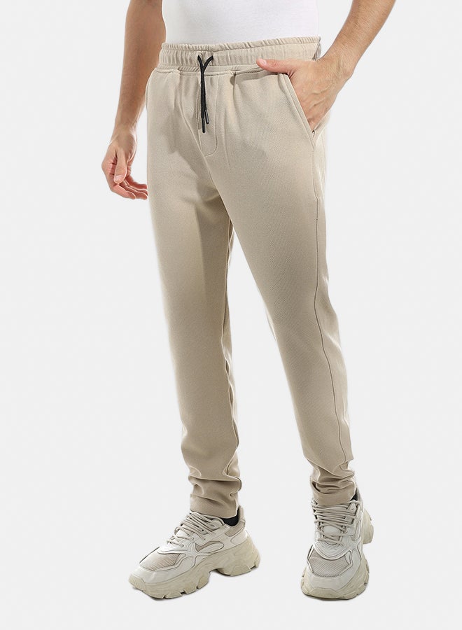 Andora Comfy Sweatpants Elastic Waist Pants _ Beige - Image 2
