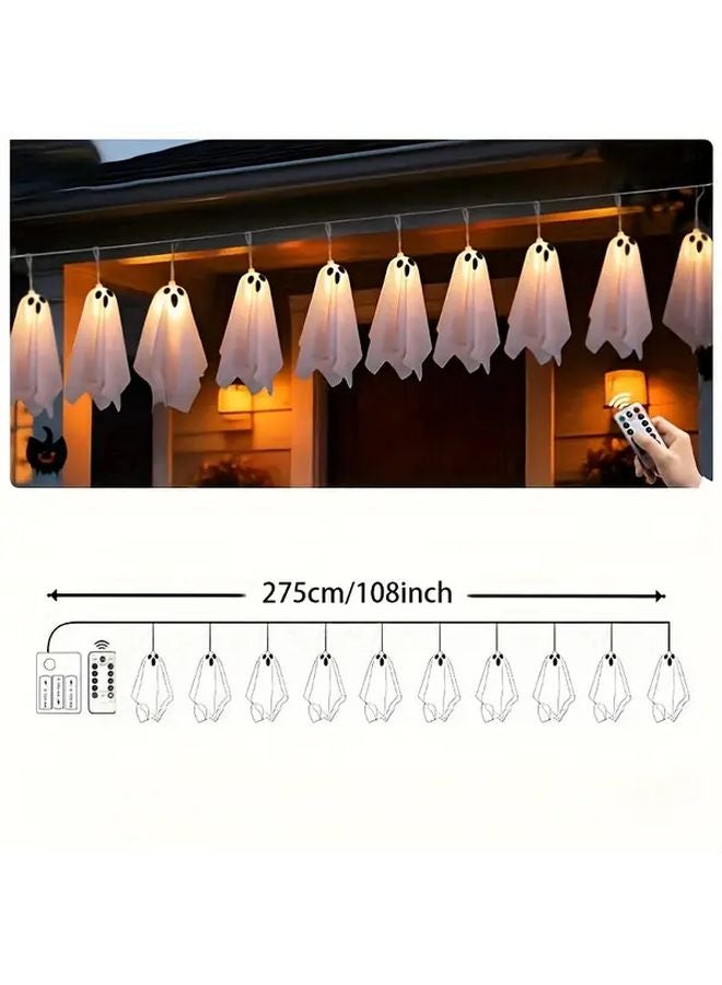 1 مجموعة 10 أضواء الهالوين ستارة بار ثلجية ديكورات الرعب حفلة المنزل المسكون - Image 4