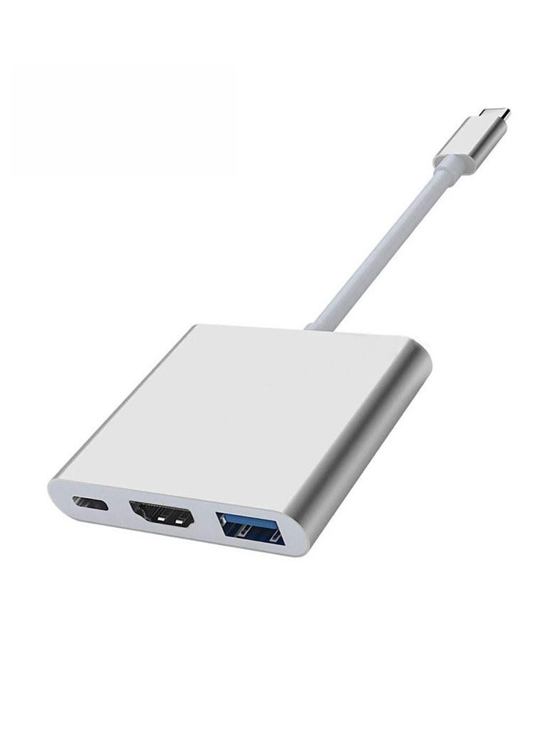 3 in 1 Type-C to HDMI Adapter with 4K HDMI Output, USB C to Type-C(PD)/HDTV/USB 3.0 Adapter for Mobile phone. Monitor, Laptop - Image 2